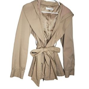 MaxMara lightweight khaki hooded jacket SZ MED.